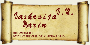 Vaskrsija Marin vizit kartica